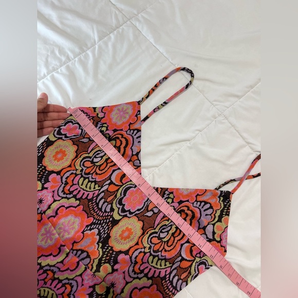 Zara Floral retro Print Women's sleeveless romper size M - Picture 5 of 11